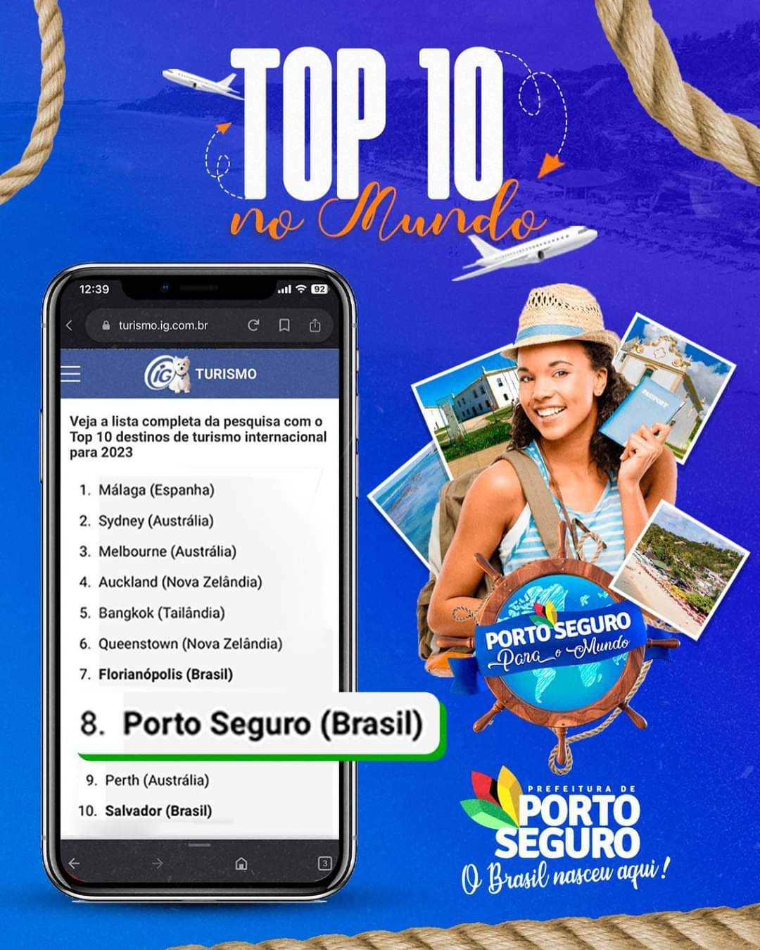 TOP 10 / PORTO SEGURO NO TOPO DA ROTA TURÍSTICA NO MUNDO