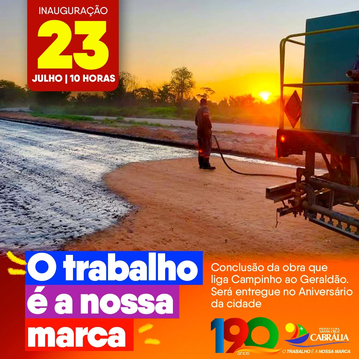 Nos 190 anos de Cabrália, Agnelo fará a entrega do asfalto que liga o Geraldão ao Campinho