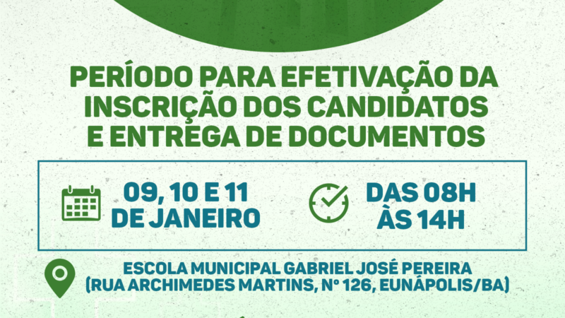 Prefeitura de Eunápolis informa que efetivação de inscrição do seletivo da Casa de Parto inicia nesta terça-feira