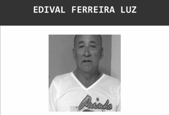 Nota de Pesar pelo falecimento de Edival Ferreira Luz