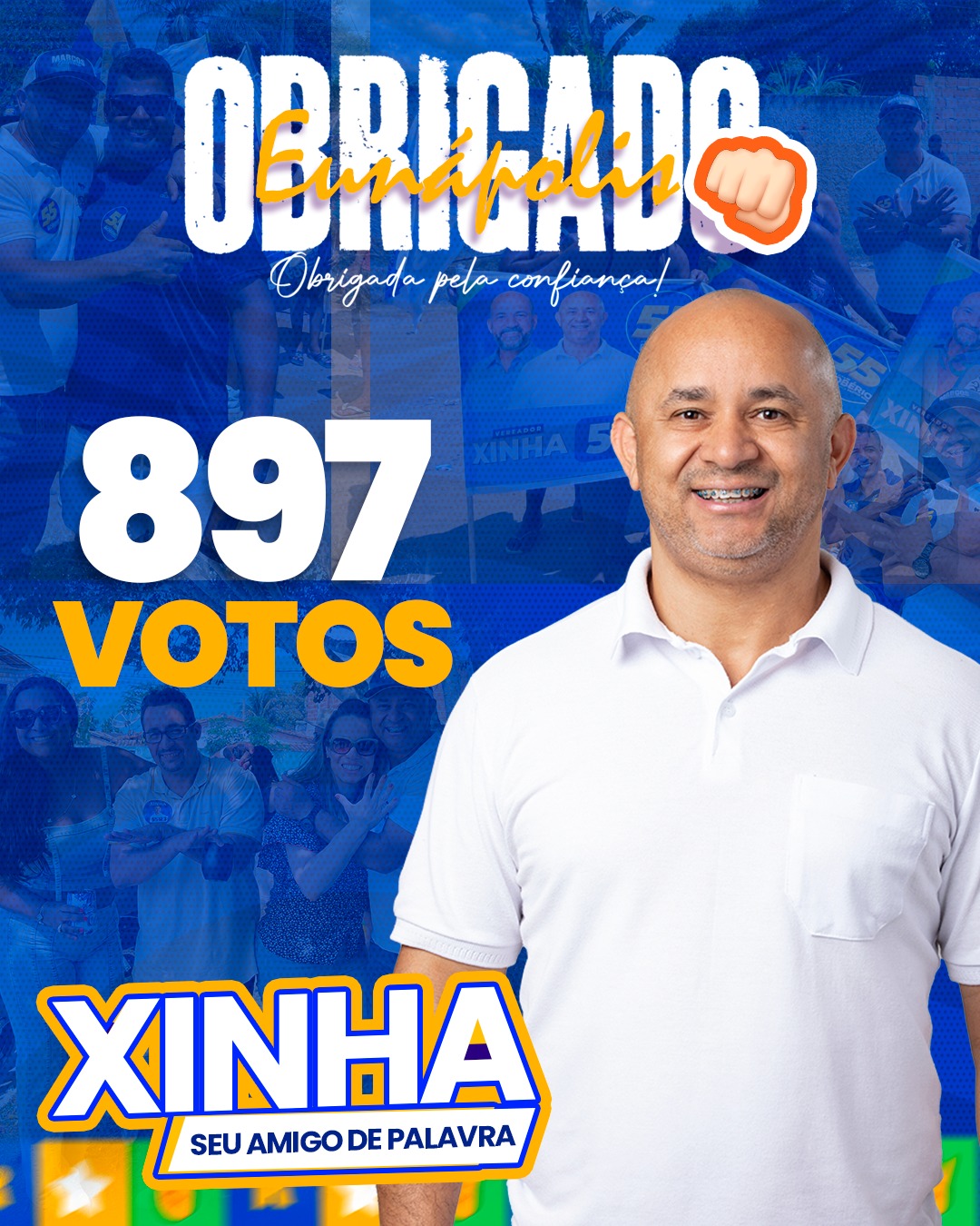 Xinha agradece aos 897 votos