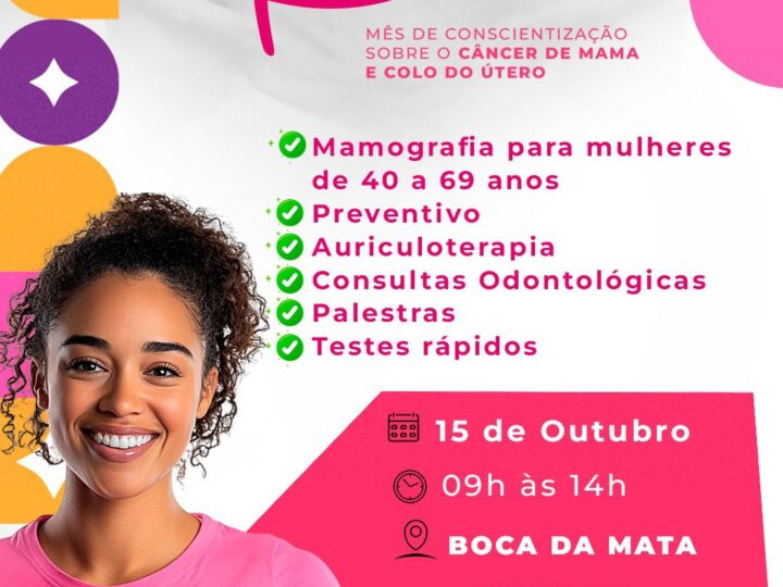 Outubro Rosa: Prefeitura de Porto Seguro intensifica ações de prevenção ao câncer de mama e colo do útero