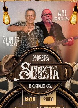 Dia 19 de outubro, tem seresta da melhor qualidade no Quintal de Casa