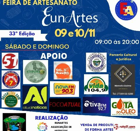 Feira de Artesanato EunArtes , na praça outra vez, venham participar.